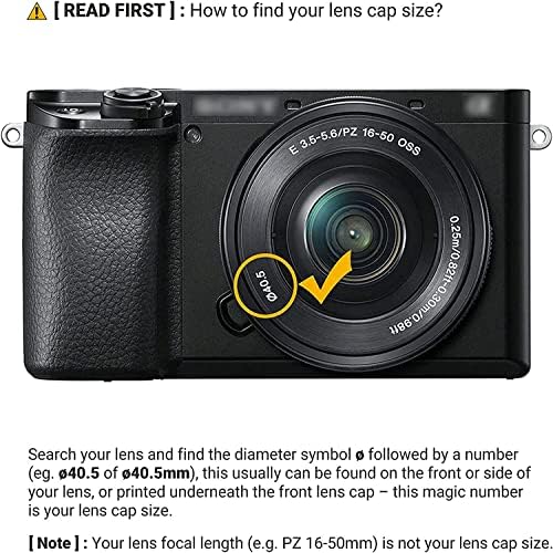 מכסה עדשת מצלמה של 40.5 ממ מכסה עדשת מצלמה מכסה צמצם מרכז קמצוץ תואם למצלמת Nikon Canon Sony Sony