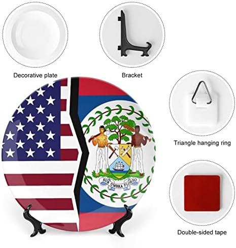 דגל אמריקה ובליז עצם קרמיקה סין צלחות דקורטיביות עם קישוטים תלויים בציבור צלחות ארוחת ערב