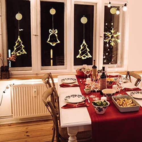 אורות דקורטיביים לחג המולד של Famkcy, נברשות כוכבים דקורטיביים בחלונות, פעמוני פתית שלג עץ חג המולד - ליום הולדת