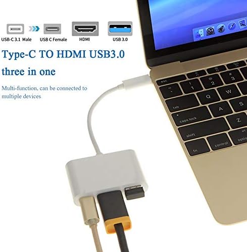 UXZDX 3 ב 1 USB C Hub PD USB 3.0 מתאם Multiport USB 3.1 סוג C זכר למתאם תואם HDMI