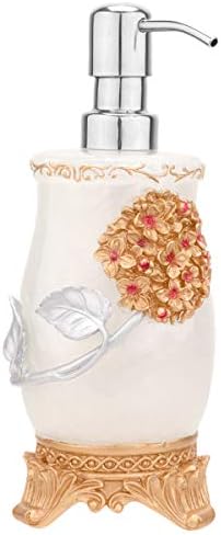 Doitool לבן בסגנון אירופאי פרח אלגנטי בקבוק ריק מתקן רומנטי רומנטי גוף בקבוקים ניתנים למיילוי משאבה מיכל