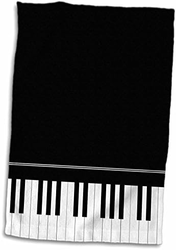 תלת מימד ורד פסנתר שחור קצה-תינוק-תינוק עיצוב מקלדת מפוארת לשחקן מוזיקלי פסנתרני ומוזיקאי מתנות יד/מגבת ספורט,