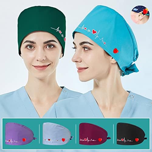 כובעי קרצוף שיניים נשים עם כפתורים כובע רופא שיניים כובע כובע מכסים כובעים אחיות כיסוי שיער