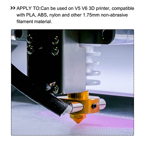 Metallixity 3D מדפסת זרבובית 5 יחידות, מכבש חרירי פליז - עבור מדפסת V6 V6 3D