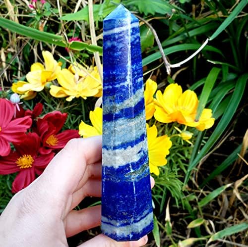 Lapis Lazuli - נקודת עמידה של בסיס חתוך גדול - גביש טבעי מלוטש ריפוי אבן חן - 1 pc