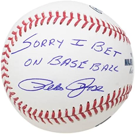 פיט רוז סינסינטי אדומים חתומים על בייסבול MLB סליחה שאני מהמר על בייסבול JSA - כדורי בייסבול עם חתימה
