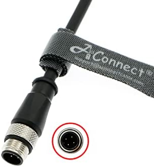 ACNONGECT M12 קוד 4 סיכה מחבר ישר מחבר ישר שקע תעופה כבל חשמלי למצלמה תעשייתית 5M/16.4ft