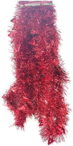 עץ חג המולד האדום טינסל גרלנד ציוד למסיבת יום הולדת לחתונה 8ft - 2 מחשב