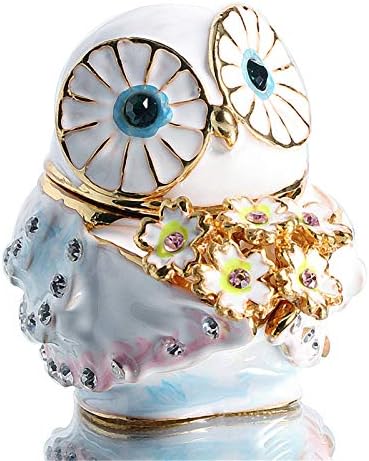 Waltz & F מחזיק פרחים ינשוף צירים קופסת תכשיט תכשיט מחזיק טבעת מצויר ביד בעלי חיים קישוט פסלון אספני