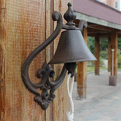 HLR דלת ברזל יצוק פעמון עתיק עתיק פעמון כפרי ברזל יצוק ברוך בברכה טבעת דלת פעמון פעמון וינטג 'וינטג