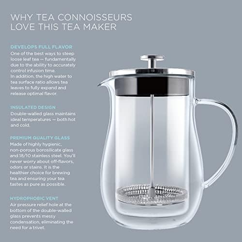 Tabebloom Louvre מבודד כוס תה תה - 34 גרם - תה עלים רופף יותר - מבשלים ומגישים תה חם - בחירת