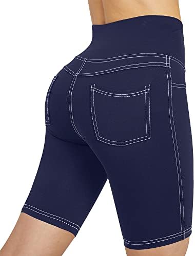 ג4מכנסי אופנוען חינם לנשים 5/8 מכנסי יוגה אימון ריצה בגזרה גבוהה עם כיסים אחוריים לחדר כושר מזדמן