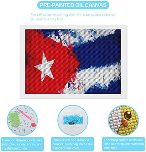 דגל וינטג 'דגל דגל יהלומים ערכות 5D DIY DIY מקדח מלא ריינסטון אמנויות עיצוב קיר למבוגרים 8 X12
