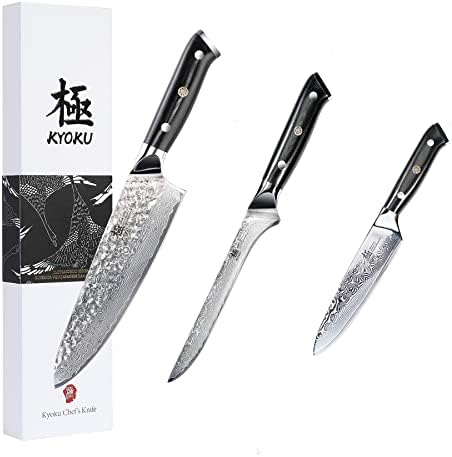 סדרת קיוקו שוגון 8 סכין שף מקצועי + 7 סכין קצבים + 6 סכין שף שירות - 10 ליבת פלדה יפנית להב