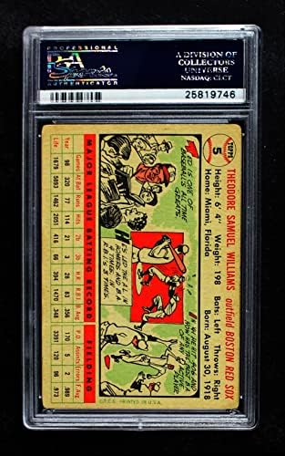 1956 Topps 5 TED WILLIAMS BOSTON RED SOX PSA PSA 3.00 Red SOX