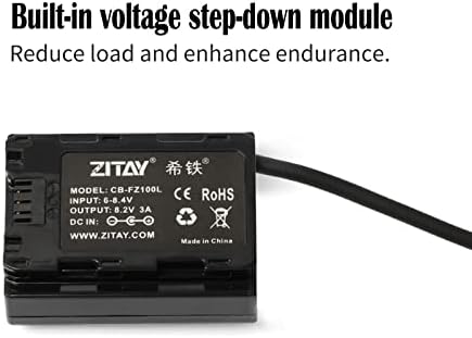 Zitay RS2 RS3 ל- NP-FZ100 DUMMY סוללה מתאם מתאם כבל תואם ל- Alpha A6600 A7C Camera Camera Camer ישר