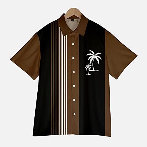 חולצות הוואי מודפסות של זפרבובה כפתור שרוול קצר במורד חולצות חוף חולצה מזדמנת