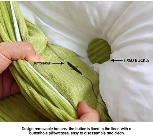 כרית טריז 'משולשת גדולה של כרית טריז, מיקום גוף תומכים בקריאת כרית משענת גב למיטה מיטת קומות מיטה גב אחורה-ירוק