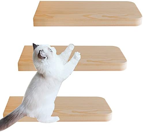מדפי קיר חתולים בעבודת יד מעמד עץ מעמד חתולים פעילות מחזיק קיר DIY קיר חתול וסולם טיפוס חתול מוט מטה