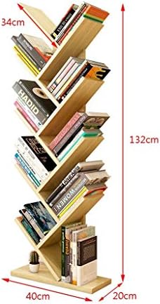 ארון ספרים Aerveraeal עם ארון בתשע שכבות ספרי ספרי ספרי ספרים בצורת עץ CD מדף ספרים מעץ מדף אחסון ביתי מדף תצוגה