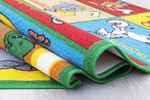 שטיחים של HR-Kids לחדר שינה חדר שינה בנים בנים חדר ילדים עיצוב כיף ABC Alphabet בעלי חיים מתנה