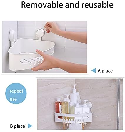 מדפי אמבטיה פינת WXXGY מארגן סל מקלחת מארגן אבק כוס יניקה מתלה קידוח בחינם מתקנת מטבח