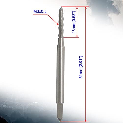 Aopin M3 x 0.5 מחודד ברז יד HSS חוט נשי מטרי פלדה מהירה גבוהה יד/מכונה השתמש בברג חיל