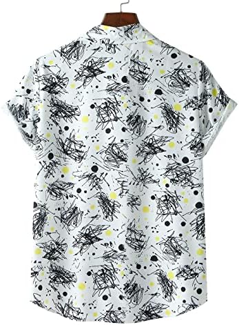 ZHDD 2022 חולצות גברים חדשות, מעצב קיץ כפתור שרוול קצר למטה חולצות גרפיות מודפסות חולצות הוואי