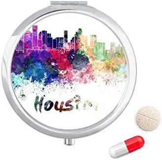 יוסטון אמריקה עיר בצבעי מים גלולת מקרה כיס רפואת אחסון תיבת מיכל מתקן