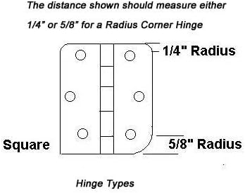 חומרת שושלת 4 אינץ 'מעיין דלת עמוסת ציר עצמי נסגר עם פינות רדיוס 5/8 , ניקל סאטן - חבילה של 2 צירים