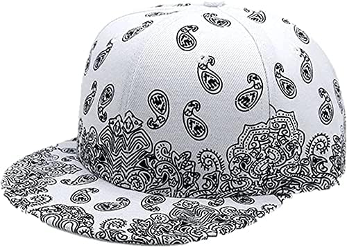 כובע הדפס בנדנה כובע בנדנות לנשים גברים פרחי קשיו שיא שיא שיא כובע בייסבול שטוח שוליים כובע היפ הופ מתכוונן