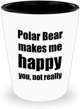 דוב קוטב קוקטייל שוט זכוכית מאהב מאוורר מצחיק מתנת רעיון לחבר אלכוהול מעורב לשתות משקאות 1.5 עוז שוטגלאס