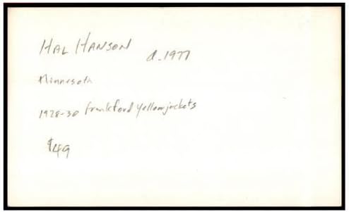 האל הנסון חתם על חתימת כרטיס אינדקס 3 על 5 פרנקפורד ג ' קטס ד:1977 87522-חתימות חתוכות