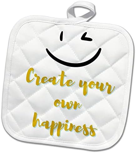 3 דרוז אמוג'י חמוד עם טקסט של יצירת אושר משלך - Potholders