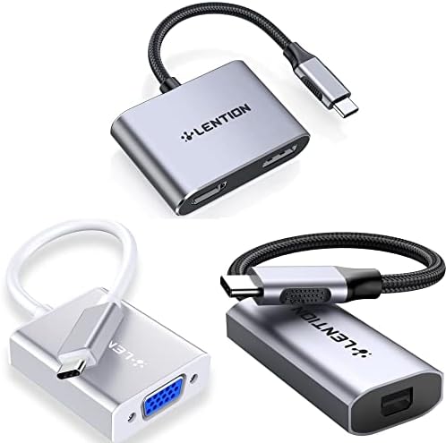 LINCENS USB C ל- VGA מתאם כבלים, סוג C ל- VGA צג ממיר תואם 2023- MacBook Pro 13/15/16, Mac/MacBook