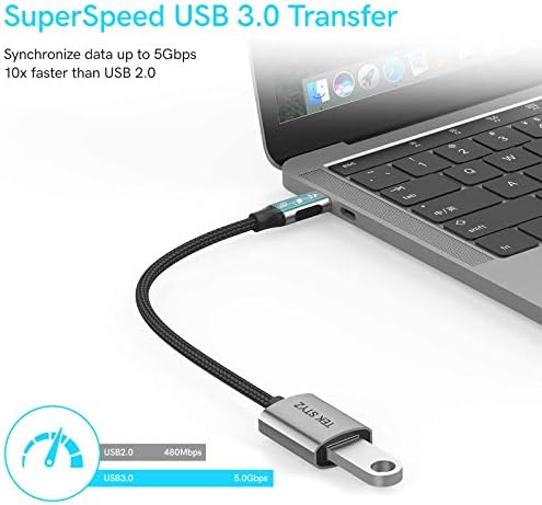 מתאם Tek Styz USB-C USB 3.0 תואם ל- Xiaomi Mi 9 Explorer OTG Type-C/PD זכר USB 3.0 ממיר נקבה.