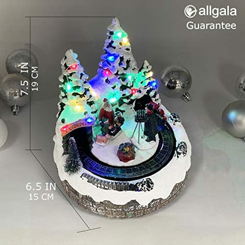 Allgala מעוצב בפולירזין בית חג המולד פסלון אספני עם USB וסוללה רכבת מקור כוח כפול מתחת לעץ-XH93424