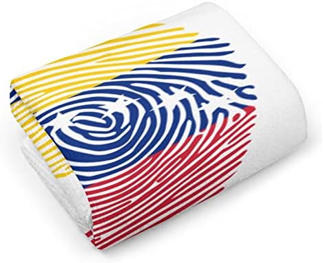 דגל וונצואלה הדפס אצבעות מגבות ידיים פנים וגוף כביסה מטלית רכיבה רכה עם חמוד מודפס למלון מטבח אמבטיה