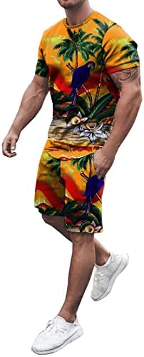 גברים אביב אביב קיץ חוף חוף שרוול קצר חולצה מודפסת חליפה קצרה