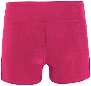TTAO ילדים בנות בצבע אחיד נמתח משיכה מכנסיים קצרים מכנסיים ספורט קיץ לקצרים בגדי ספורט כושר כושר