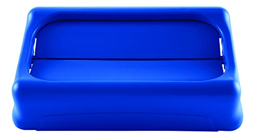 מוצרים מסחריים של Rubbermaid סל סלים ג'ים פלסטיק מלבני מיחזור עם תעלות אוורור, 23 ליטר, מיחזור כחול