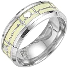 הבטחה טבעת פעימות לב תכשיטים זוהרים לגברים נשים אופנה כהה טבעות חמודות זוהרות טבעת נירוסטה