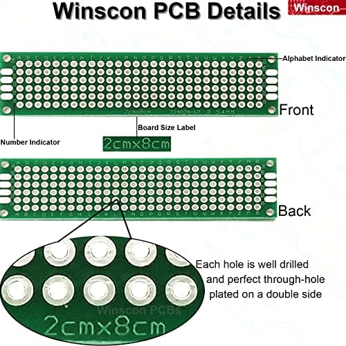 40 יחידות לוח PCB של אב -טיפוס, לוחות PCB דו צדדיים ערכת אב -טיפוס 6 גדלים עיצוב PCBS אוניברסלי DIY הלחמה מעגל
