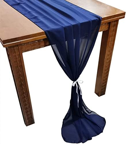 Ozxchixu שיפון שולחן שולחן רץ 27x120 אינץ