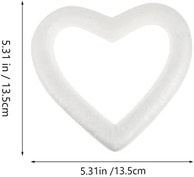גרב גרביים של Pretyzoom 13.5 סמ קצף מלא מלאכה לב 10 יחידות כדורי קצף חלולים לבנים טבעות דוגמנות לחתונה זר