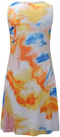 קיץ לנשים עניבה ללא שרוולים דפוס שמלת הדפסה מזדמנים שמלת חול חולצה נדנדה 2023 חוף הוואי בוהו סאמרה