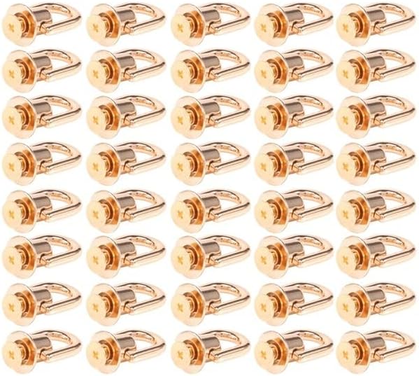 40 חתיכות מסמרות טבעות D-טבעות זהב טבעת דו-טבעת כדור בורג מתאימה לבורג כפתור ארנק עור-בורג כפתור-
