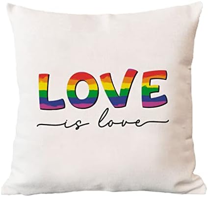 אהבה היא אהבה לזרוק כרית כיסוי כרית ביום האהבה מארז גאווה הומוסקסואלית קשת להטבים מאותו מין כרית הומוסקסואלית