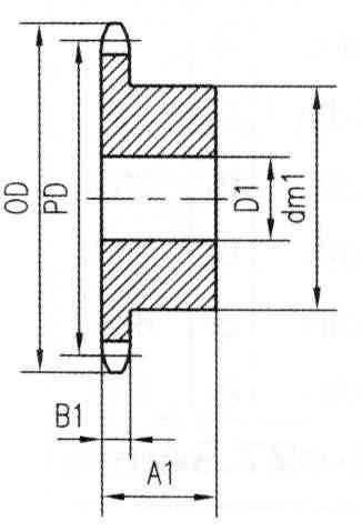 אמטרי 60 ב12 אינץ אנסי 60-1 רכזת פלדת סבבת, עבור 60 גדיל יחיד שרשרת עם, 3/4 המגרש, 1/2 רולר רוחב, 0.469