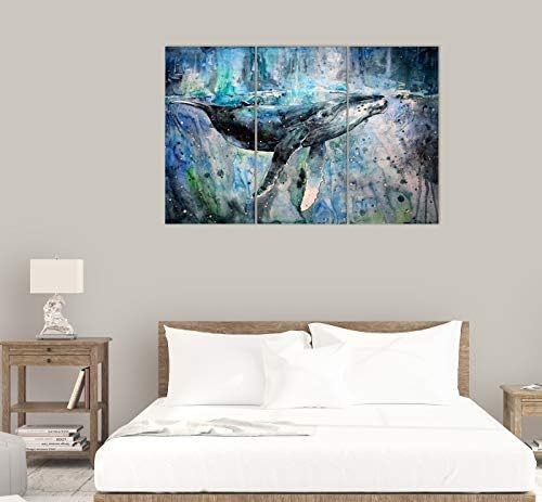 כחול לווייתן קיר אמנות תפאורה מודרני יצירות אמנות בד ציור הדפסי תמונות בית תפאורה לסלון חדר אוכל